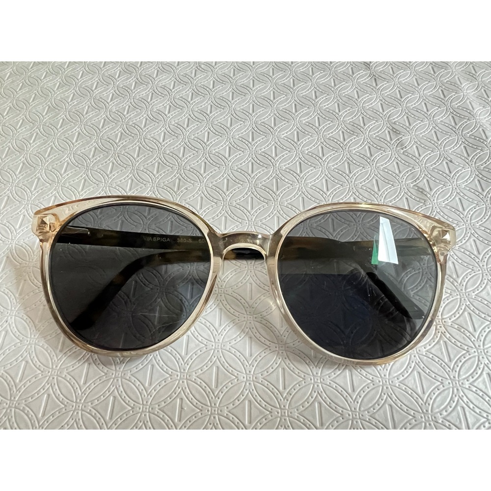 Via Spiga 360-S 600 Women Sunglass FRAMES Clear Champagne Tortoise Studded 135mm